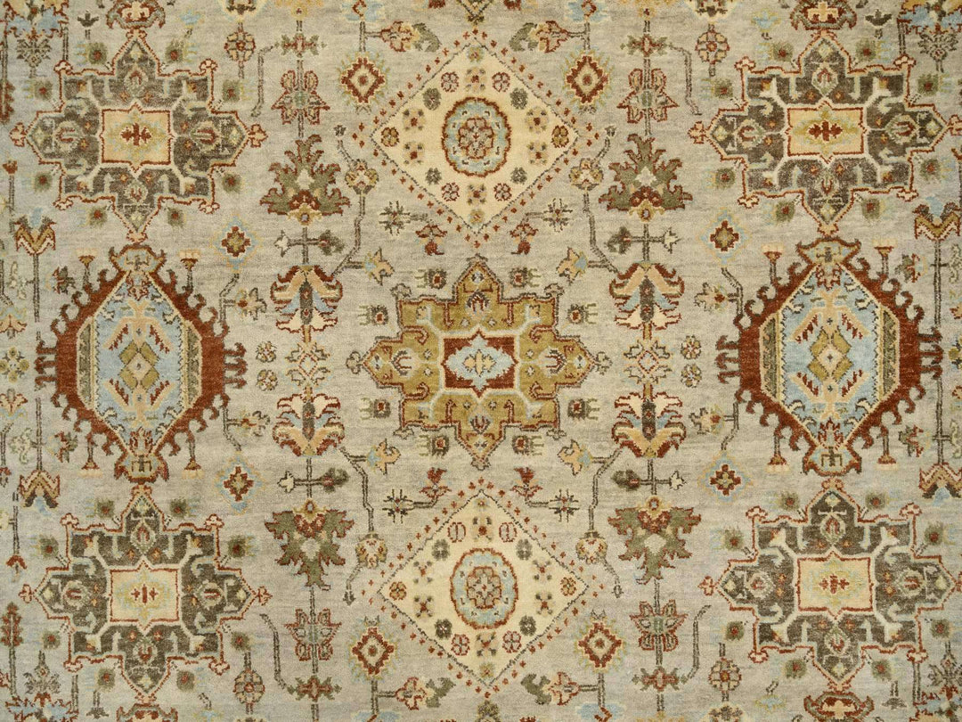 10'0" x 10'0" New Hand Knotted Grey Wool Round Oriental Rug - MOA10264485