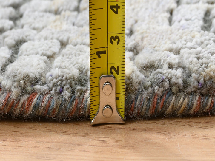 5'10" x 5'10" New Hand Knotted Orange Wool & Silk Round Oriental Rug - MOA10264487