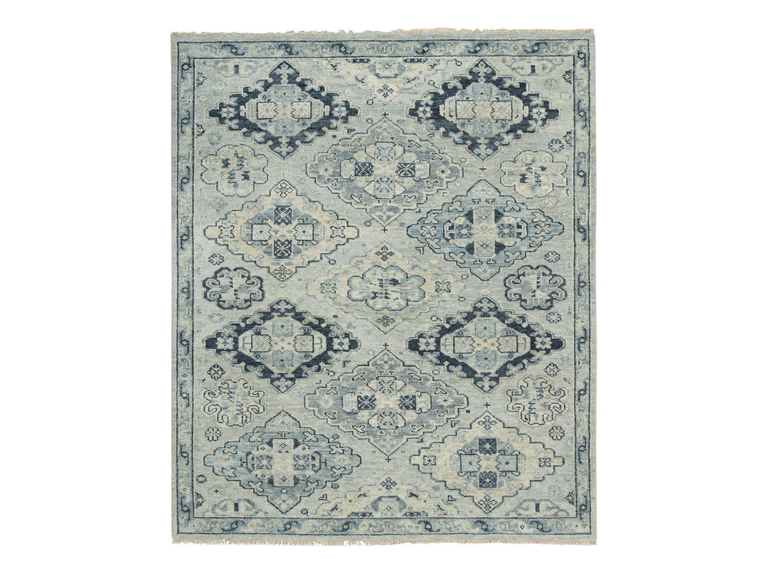 8'0" x 10'0" New Hand Knotted Grey Wool Rectangle Oriental Rug - MOA10264509