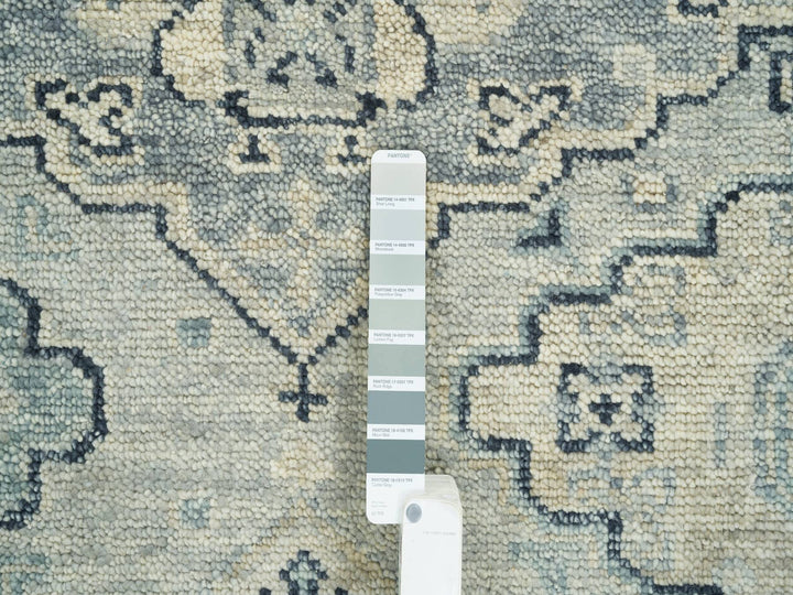 8'0" x 10'0" New Hand Knotted Grey Wool Rectangle Oriental Rug - MOA10264509