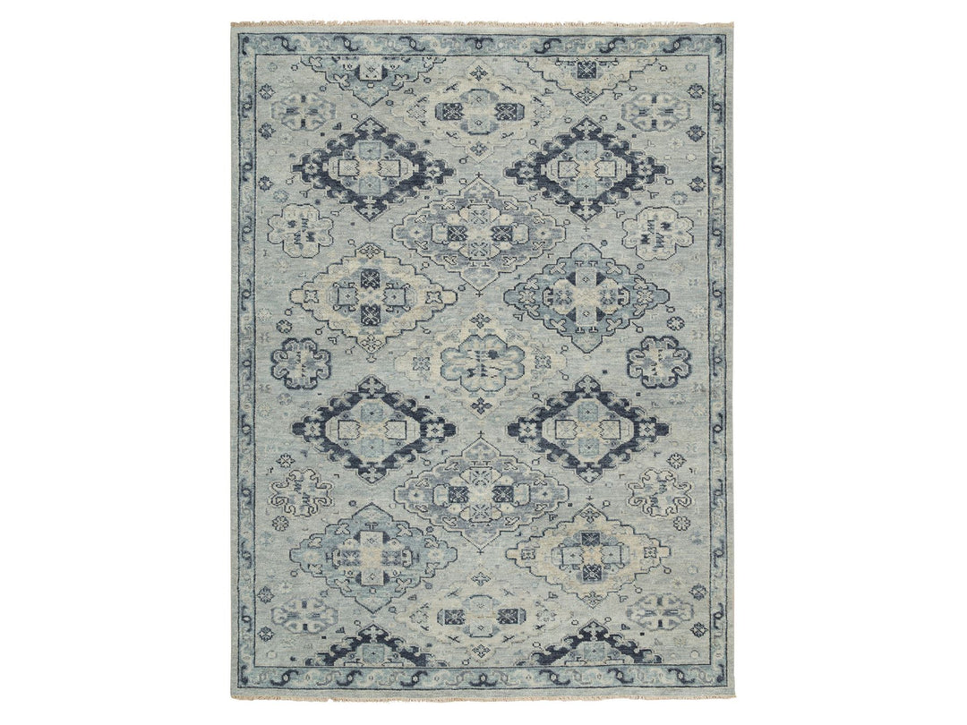 8'10" x 12'0" New Hand Knotted Grey Wool Rectangle Oriental Rug - MOA10264513
