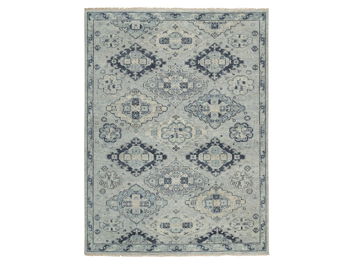 8'10" x 12'0" New Hand Knotted Grey Wool Rectangle Oriental Rug - MOA10264513
