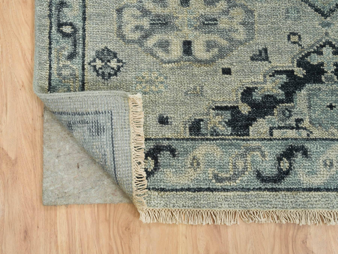 8'10" x 12'0" New Hand Knotted Grey Wool Rectangle Oriental Rug - MOA10264513