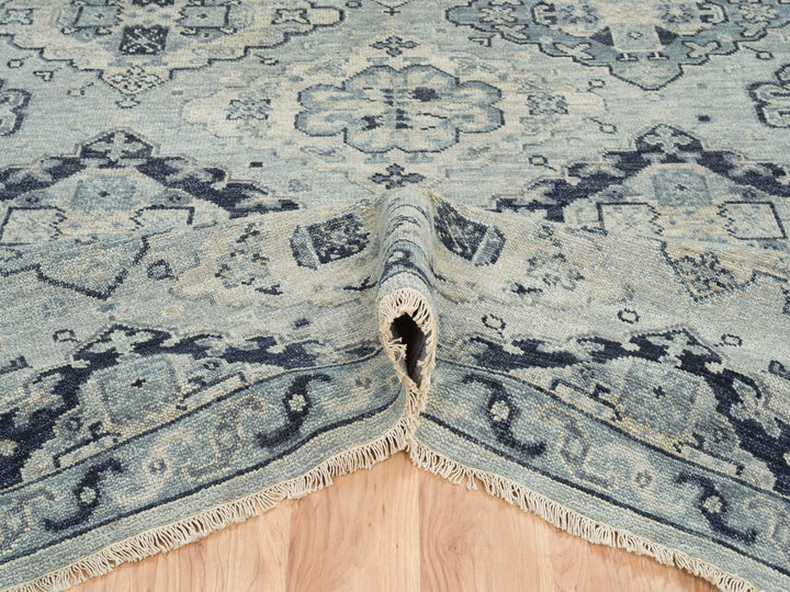 8'10" x 12'0" New Hand Knotted Grey Wool Rectangle Oriental Rug - MOA10264513