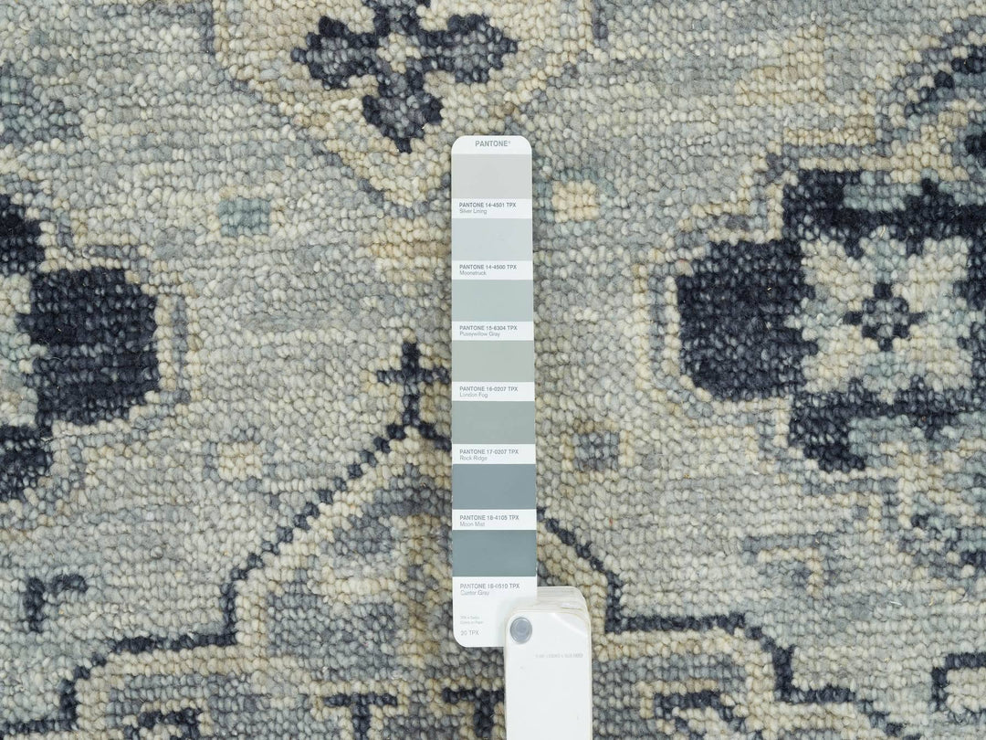 8'10" x 12'0" New Hand Knotted Grey Wool Rectangle Oriental Rug - MOA10264513