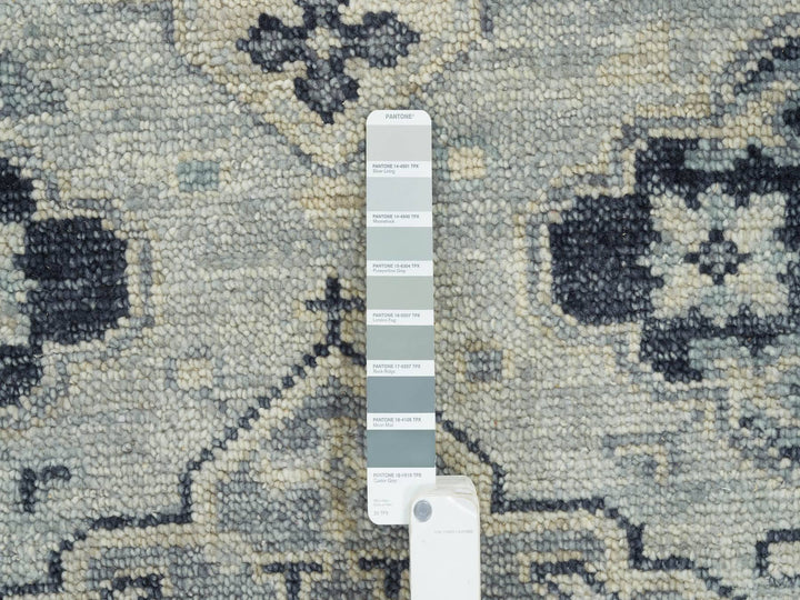 8'10" x 12'0" New Hand Knotted Grey Wool Rectangle Oriental Rug - MOA10264513