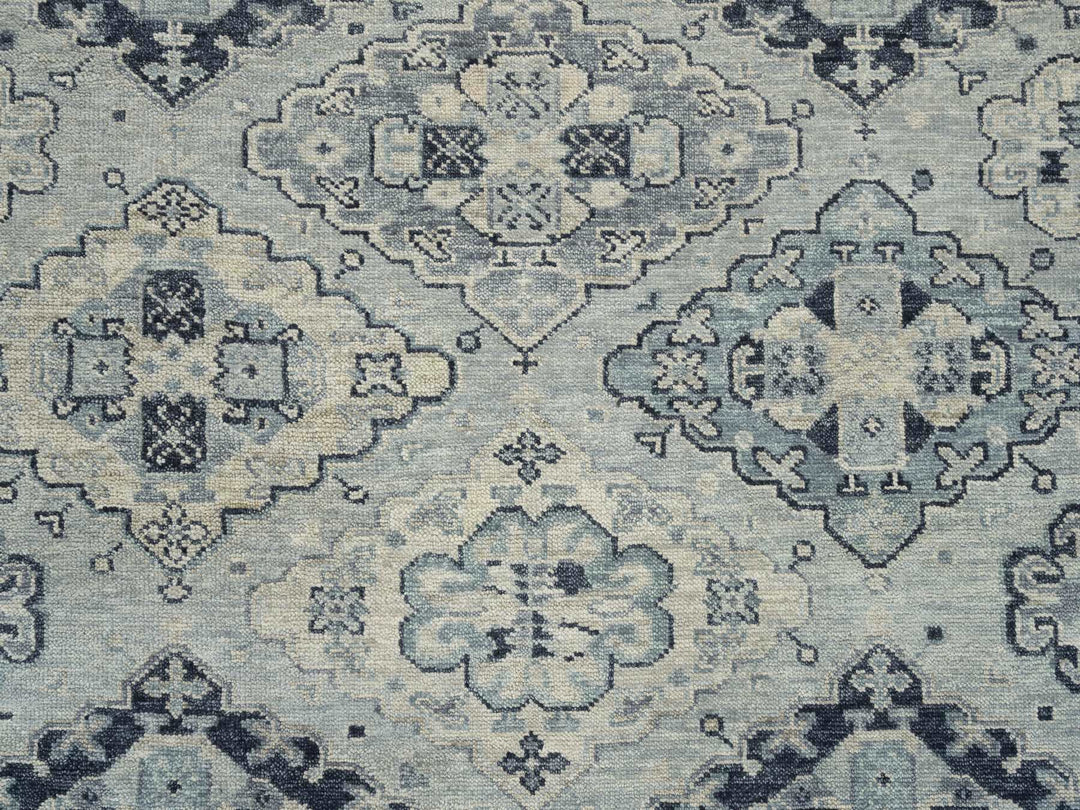 8'10" x 12'0" New Hand Knotted Grey Wool Rectangle Oriental Rug - MOA10264513