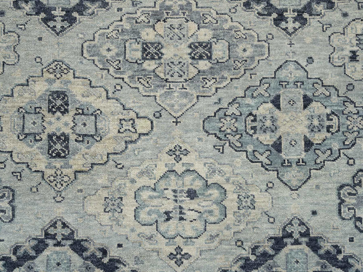 8'10" x 12'0" New Hand Knotted Grey Wool Rectangle Oriental Rug - MOA10264513