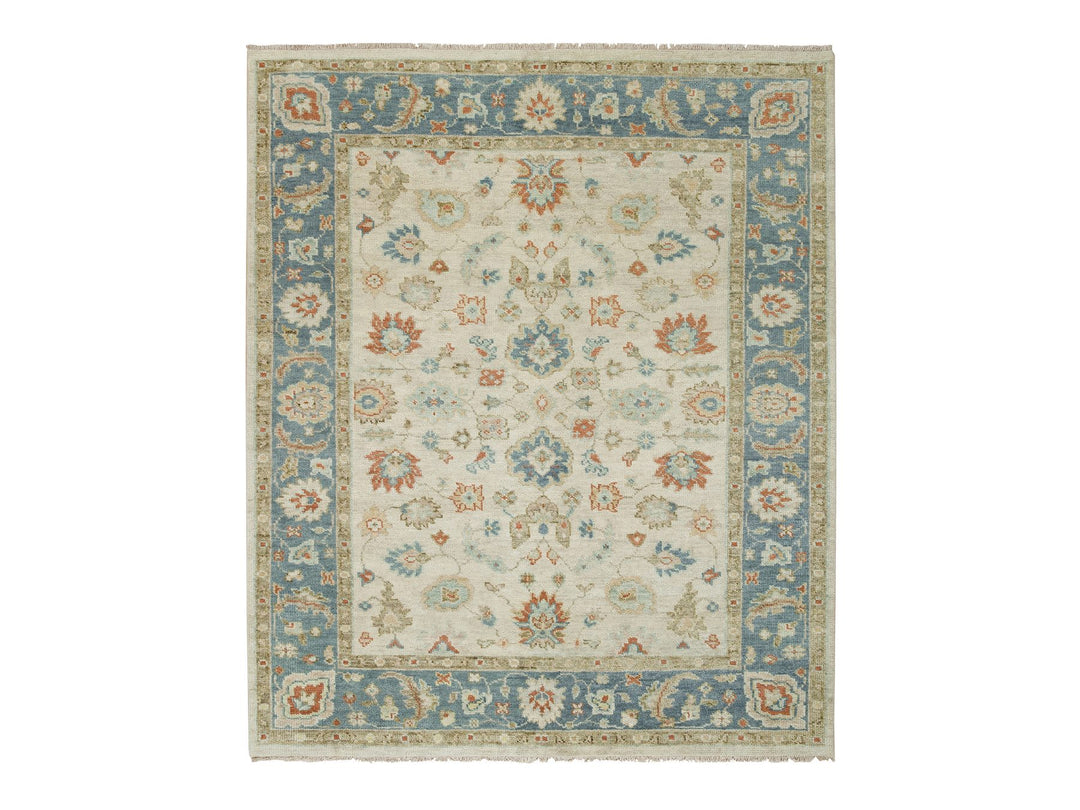 8'1" x 10'0" New Hand Knotted Ivory Wool Rectangle Oriental Rug - MOA10264514