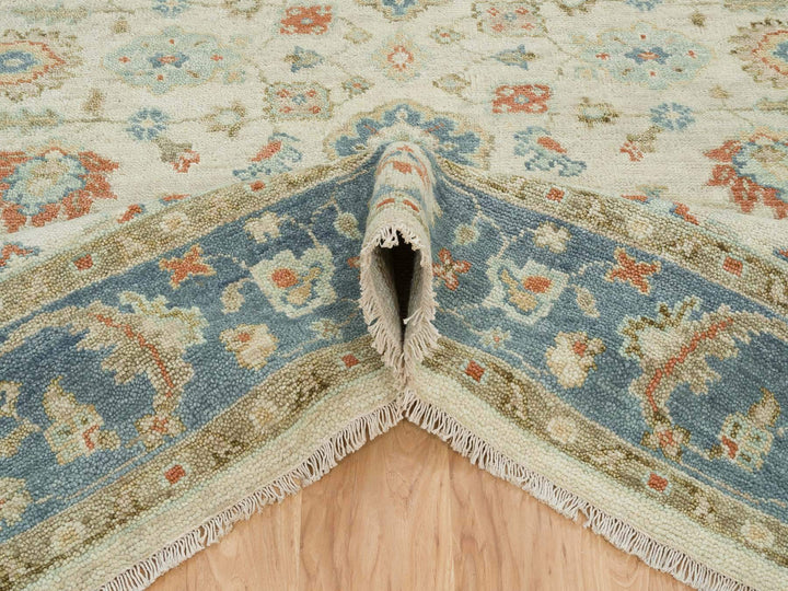 8'1" x 10'0" New Hand Knotted Ivory Wool Rectangle Oriental Rug - MOA10264514