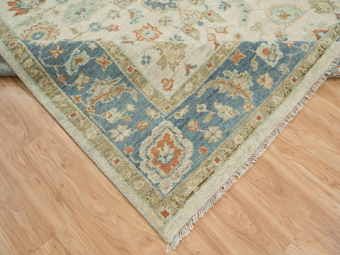 8'1" x 10'0" New Hand Knotted Ivory Wool Rectangle Oriental Rug - MOA10264514