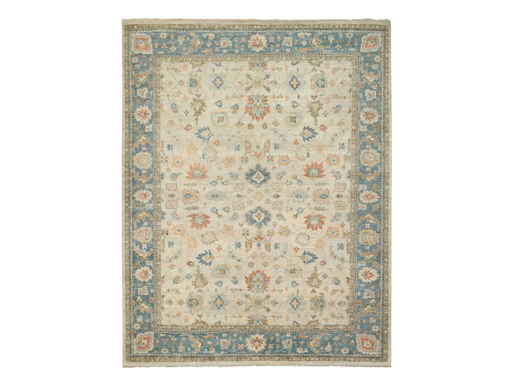 13'10" x 18'0" New Hand Knotted Ivory Wool Rectangle Oriental Rug - MOA10264530