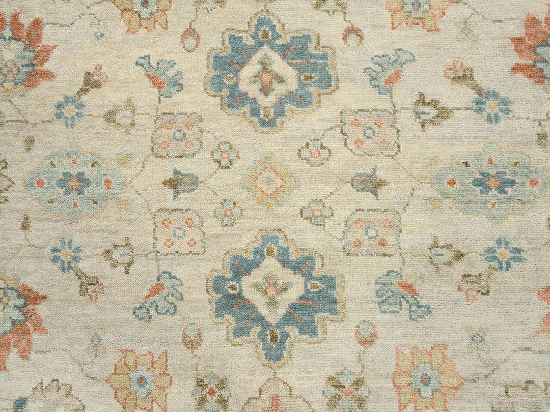13'10" x 18'0" New Hand Knotted Ivory Wool Rectangle Oriental Rug - MOA10264530