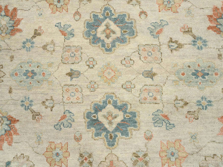 13'10" x 18'0" New Hand Knotted Ivory Wool Rectangle Oriental Rug - MOA10264530