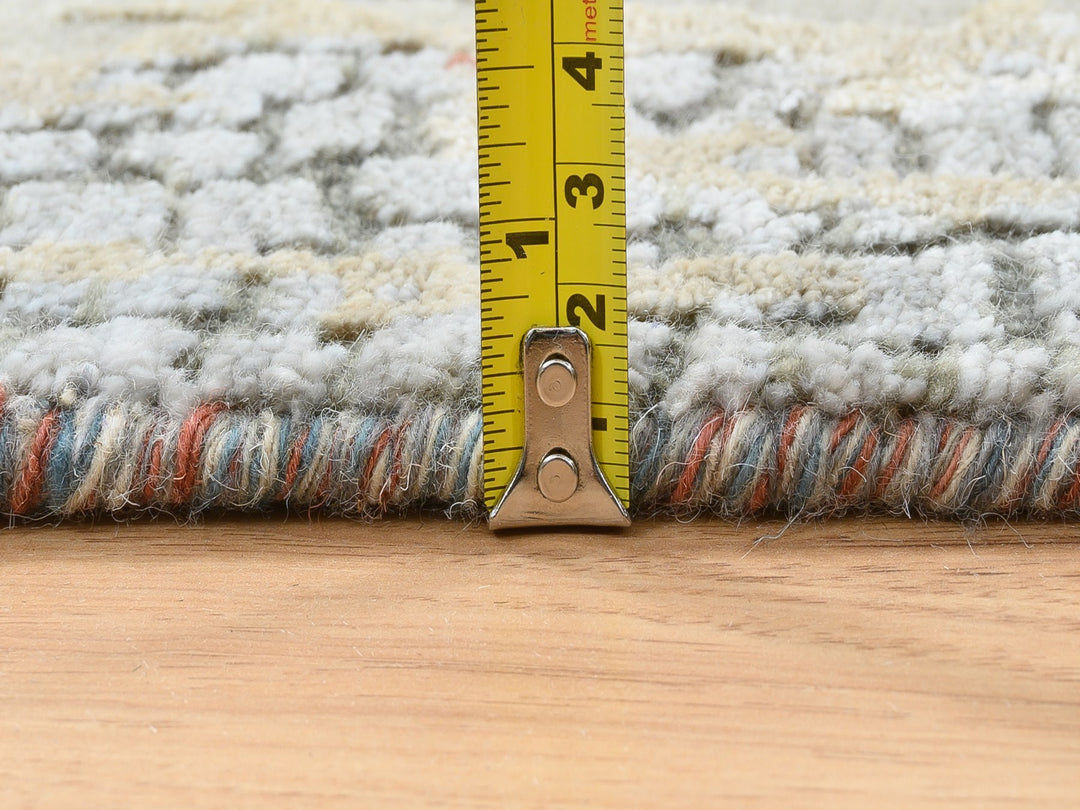 2'6" x 17'8" New Hand Knotted Orange Wool & Silk Runner Oriental Rug - MOA10264539