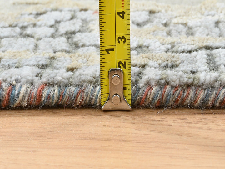 2'6" x 17'8" New Hand Knotted Orange Wool & Silk Runner Oriental Rug - MOA10264539