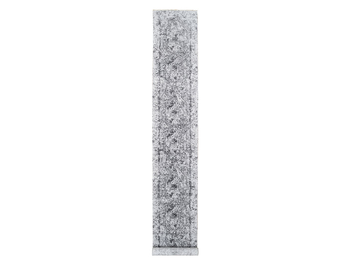 2'7" x 18'1" New Hand Knotted Grey Wool & Silk Runner Oriental Rug - MOA10264559