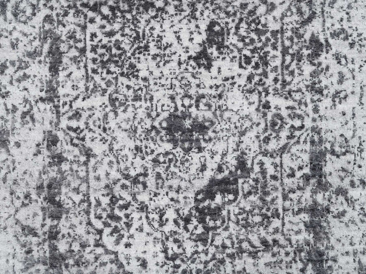 2'7" x 18'1" New Hand Knotted Grey Wool & Silk Runner Oriental Rug - MOA10264559
