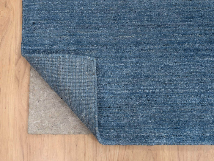 10'1" x 14'0" New Hand Loomed Blue Wool Rectangle Oriental Rug - MOA10264564