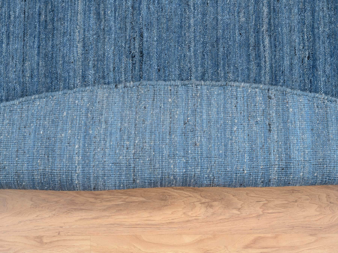 10'0" x 10'0" New Hand Loomed Blue Wool Round Oriental Rug - MOA10264570