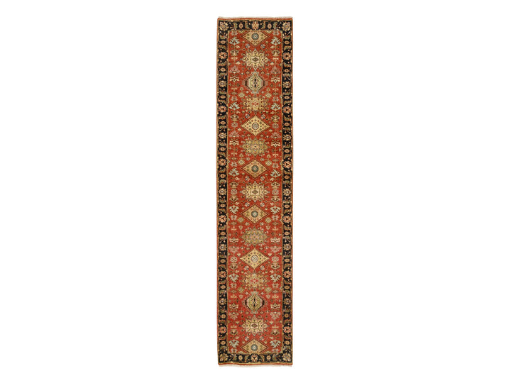 2'9" x 12'0" New Hand Knotted Red Wool Runner Oriental Rug - MOA10264632