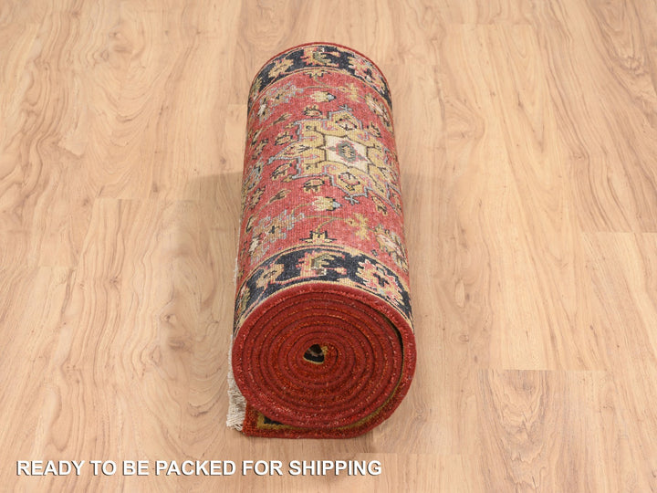 2'9" x 12'0" New Hand Knotted Red Wool Runner Oriental Rug - MOA10264632