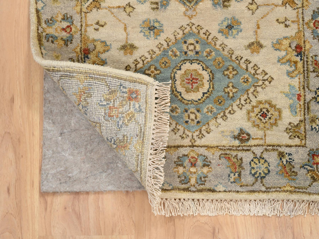 2'1" x 3'0" New Hand Knotted Ivory Wool Rectangle Oriental Rug - MOA10264637