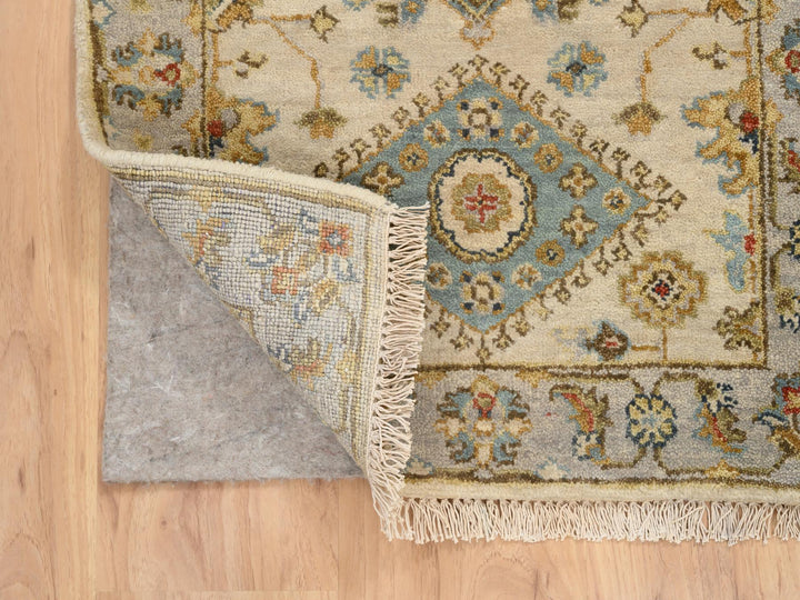 2'1" x 3'0" New Hand Knotted Ivory Wool Rectangle Oriental Rug - MOA10264637