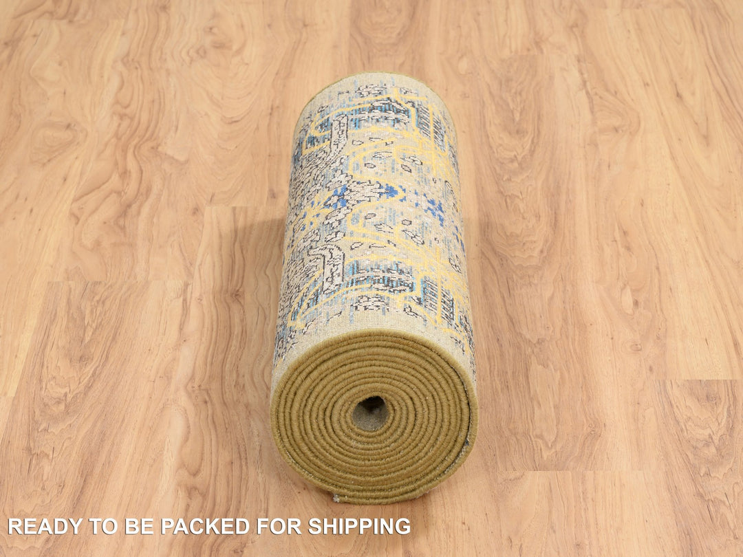 2'6" x 18'0" New Hand Knotted Brown Wool & Silk Runner Oriental Rug - MOA10264677