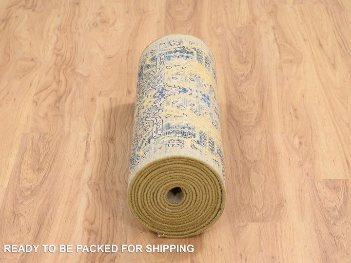 2'6" x 18'0" New Hand Knotted Brown Wool & Silk Runner Oriental Rug - MOA10264677