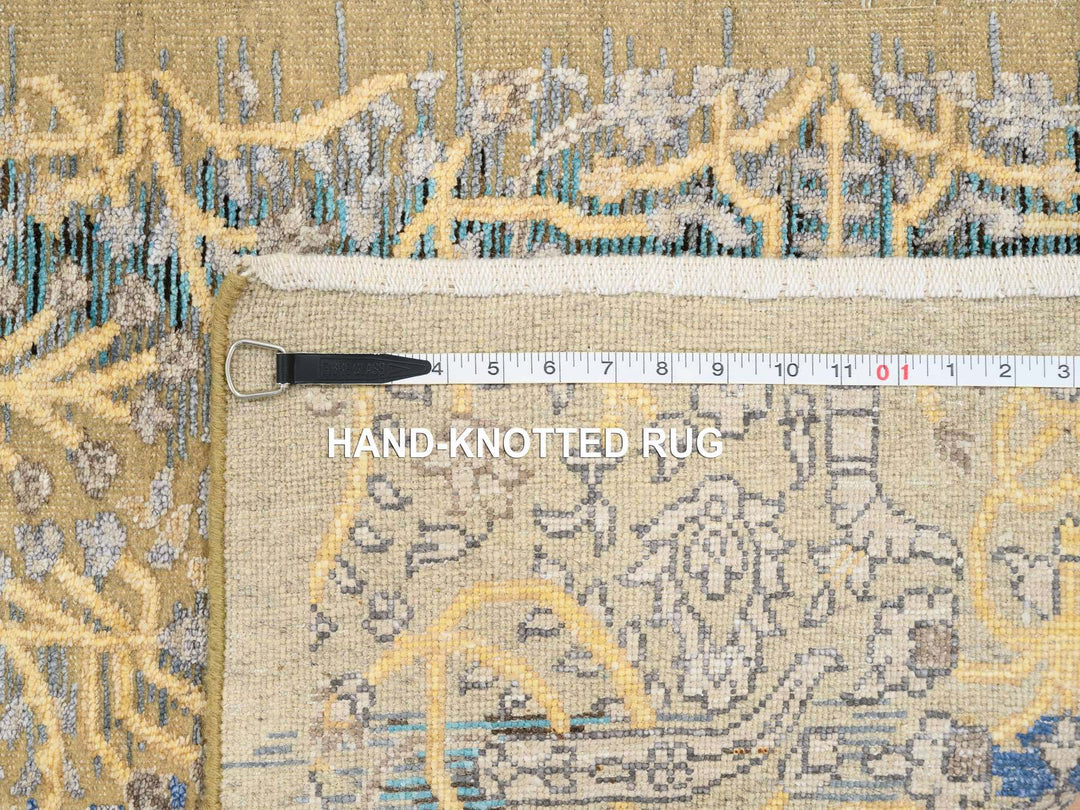 2'6" x 18'0" New Hand Knotted Brown Wool & Silk Runner Oriental Rug - MOA10264677