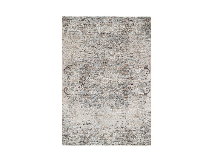 4'1" x 6'0" New Hand Knotted Brown Wool & Silk Rectangle Oriental Rug - MOA10264679