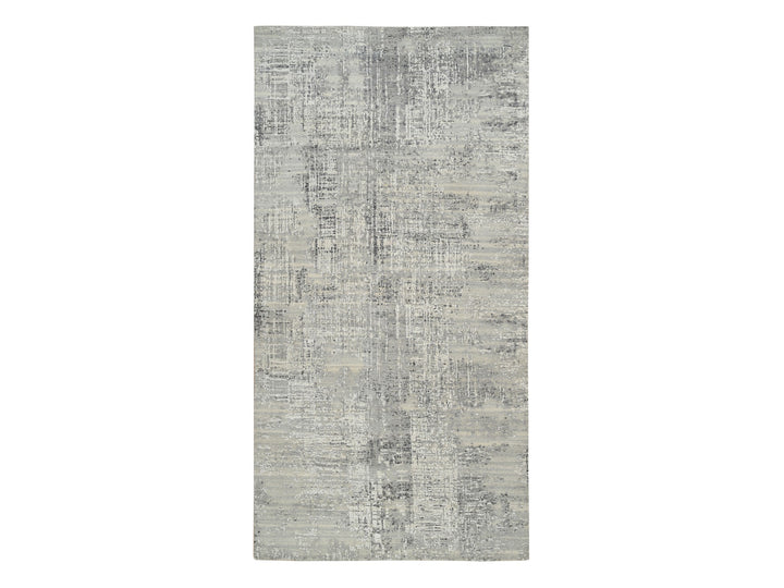 6'0" x 11'10" New Hand Knotted Grey Wool Runner Oriental Rug - MOA10264688