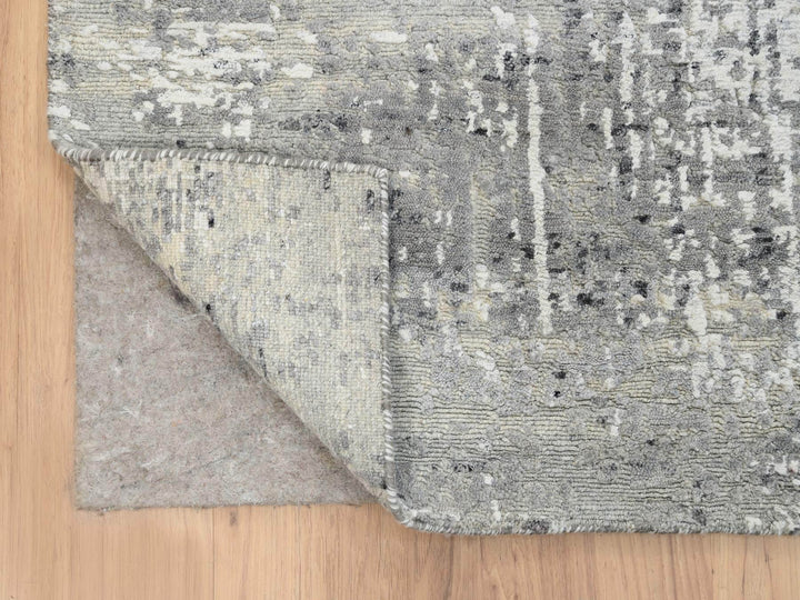 6'0" x 11'10" New Hand Knotted Grey Wool Runner Oriental Rug - MOA10264688