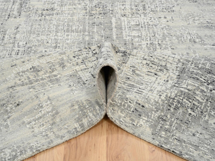 6'0" x 11'10" New Hand Knotted Grey Wool Runner Oriental Rug - MOA10264688