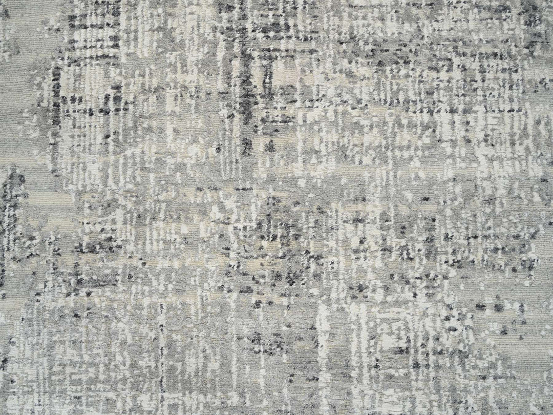 6'0" x 11'10" New Hand Knotted Grey Wool Runner Oriental Rug - MOA10264688