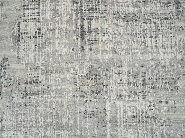 6'0" x 11'10" New Hand Knotted Grey Wool Runner Oriental Rug - MOA10264688