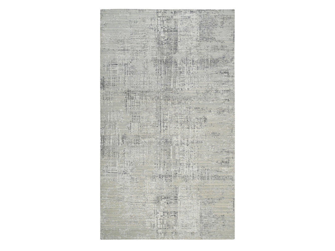 8'1" x 16'0" New Hand Knotted Grey Wool Runner Oriental Rug - MOA10264689