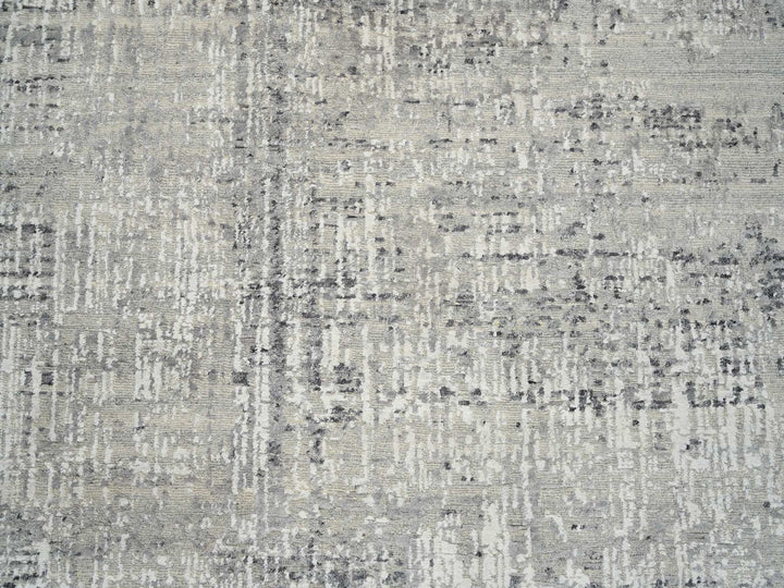 8'1" x 16'0" New Hand Knotted Grey Wool Runner Oriental Rug - MOA10264689