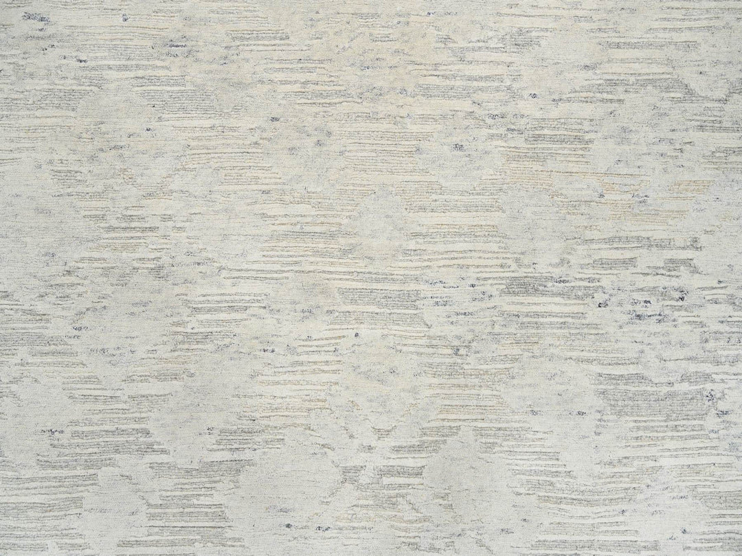 8'1" x 8'1" New Hand Knotted Grey Wool Square Oriental Rug - MOA10264690