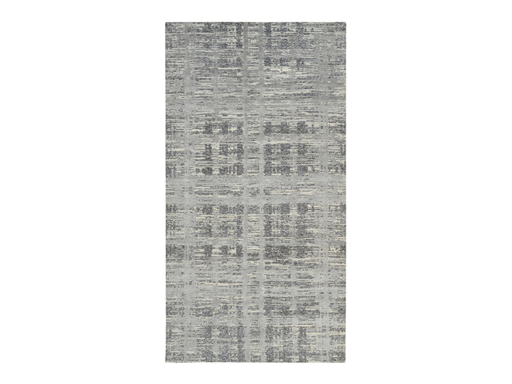 6'2" x 12'0" New Hand Knotted Grey Wool Runner Oriental Rug - MOA10264691
