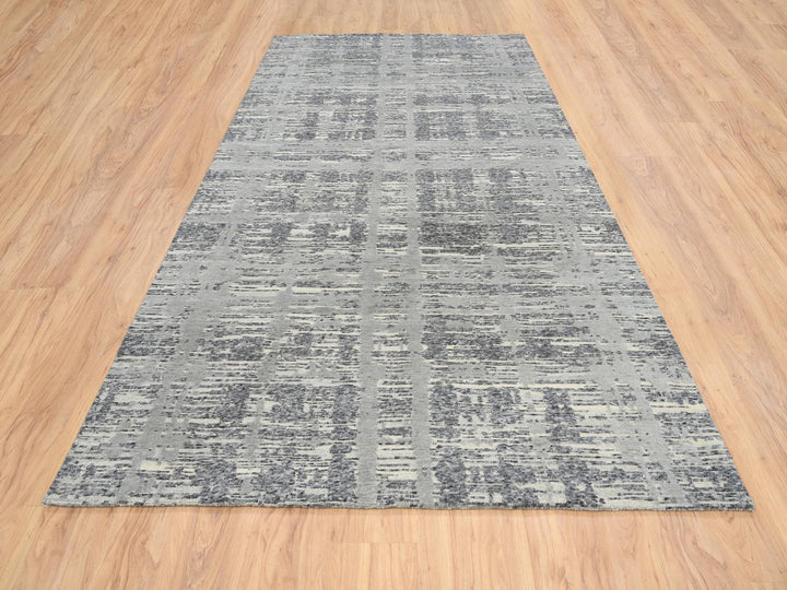 6'2" x 12'0" New Hand Knotted Grey Wool Runner Oriental Rug - MOA10264691
