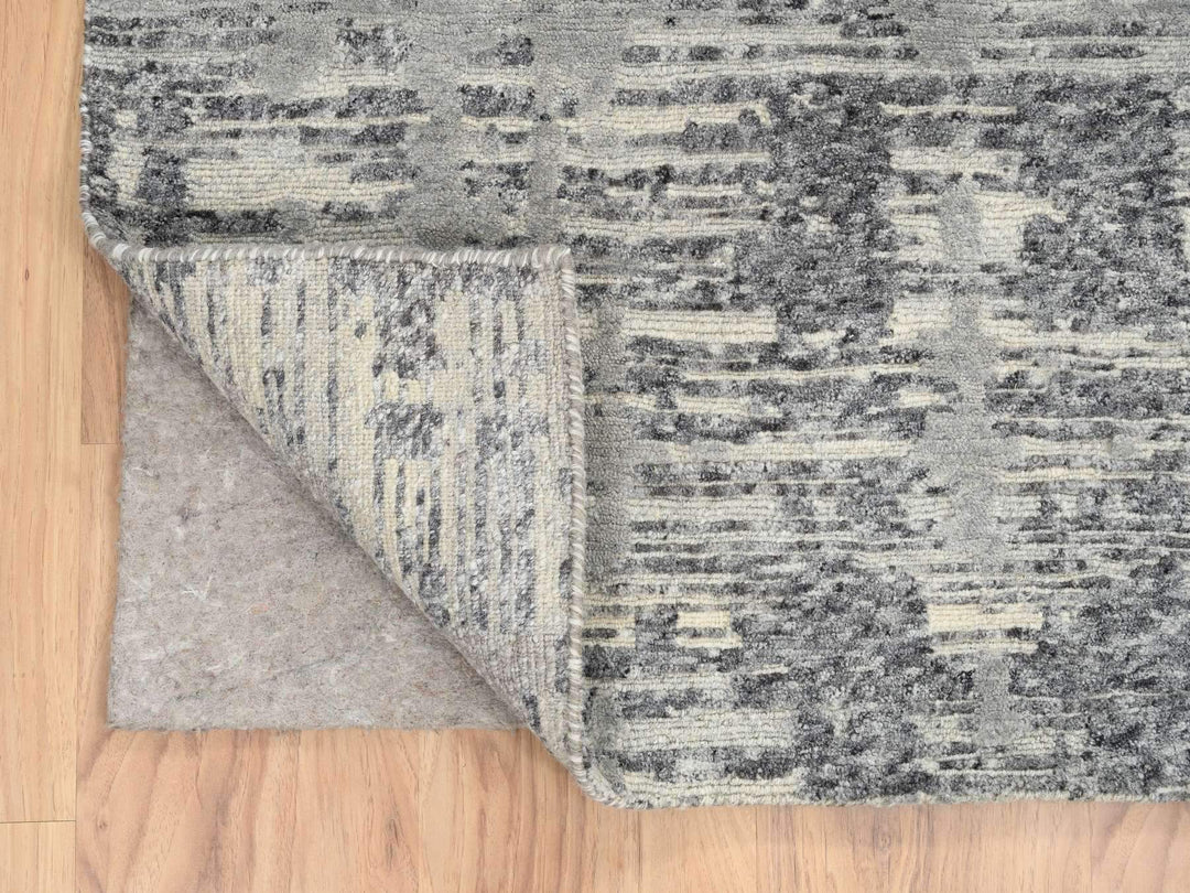 6'2" x 12'0" New Hand Knotted Grey Wool Runner Oriental Rug - MOA10264691