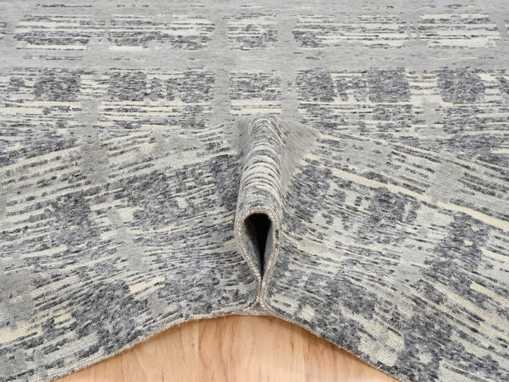6'2" x 12'0" New Hand Knotted Grey Wool Runner Oriental Rug - MOA10264691