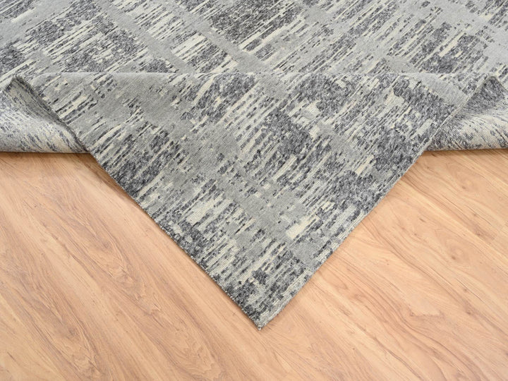 6'2" x 12'0" New Hand Knotted Grey Wool Runner Oriental Rug - MOA10264691