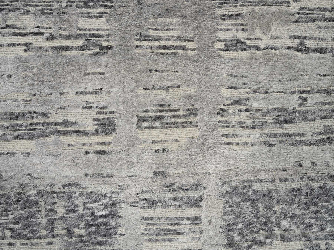 2'6" x 22'0" New Hand Knotted Grey Wool Runner Oriental Rug - MOA10264695