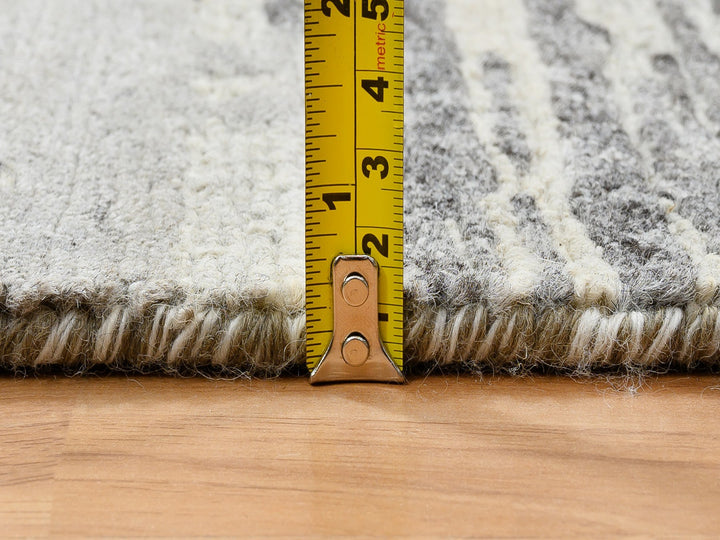 2'6" x 22'0" New Hand Knotted Grey Wool Runner Oriental Rug - MOA10264695