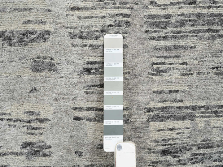 2'6" x 20'0" New Hand Knotted Grey Wool Runner Oriental Rug - MOA10264697