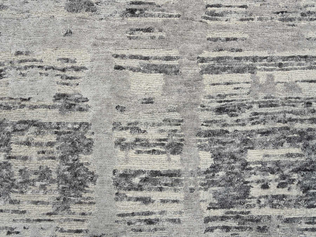 2'6" x 20'0" New Hand Knotted Grey Wool Runner Oriental Rug - MOA10264697