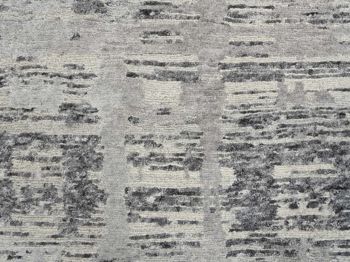 2'6" x 20'0" New Hand Knotted Grey Wool Runner Oriental Rug - MOA10264697